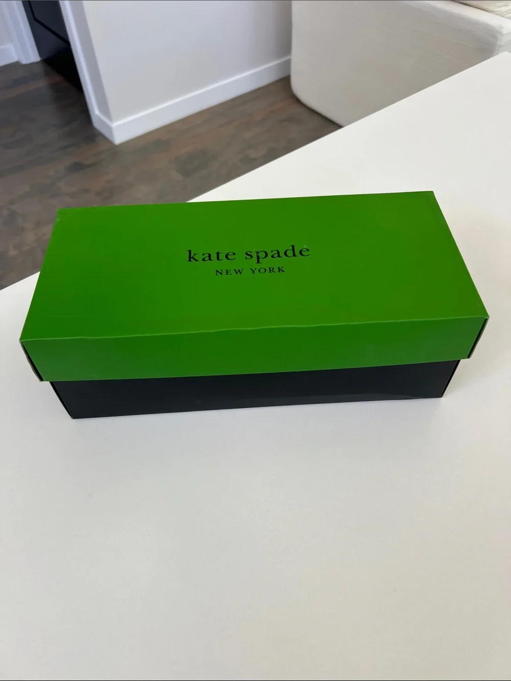Kate Spade bowdie ballet ballerina black leather bow flats gold tone hardware
